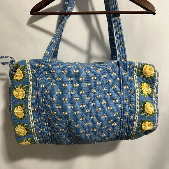 Vintage Vera Bradley Blue Floral Quilted Women's Bag - Picture 5 of 12